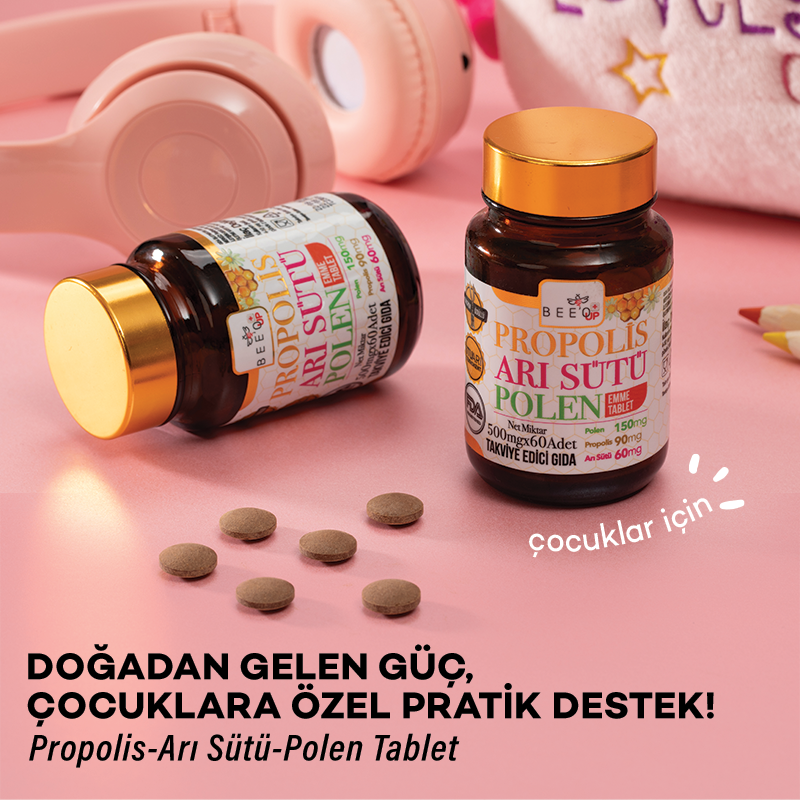 BEEO Propolis Arı Sütü Polen Doğal Tablet (Çocuk)