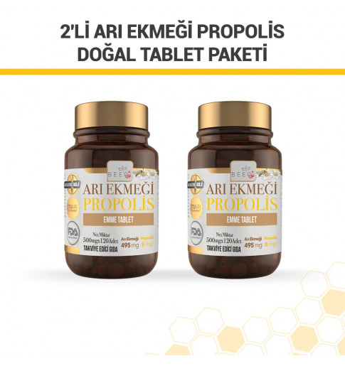 2'li Arı Ekmeği Propolis Doğal Tablet Paketi