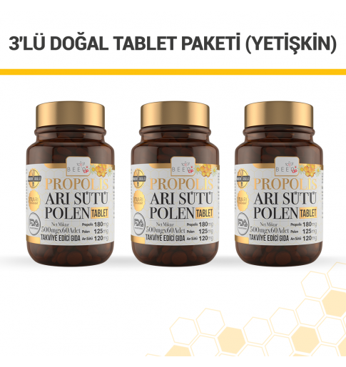 3'lü Doğal Tablet Paketi (Yetişkin)