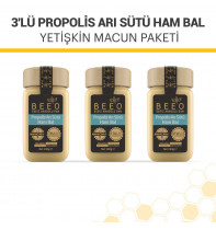 3'lü Propolis Arı Sütü Ham Bal Yetişkin Macun Paketi