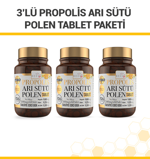 Beeo Up Propolis Arı Sütü Polen Tablet (Yetişkin) Paketi 3'lü