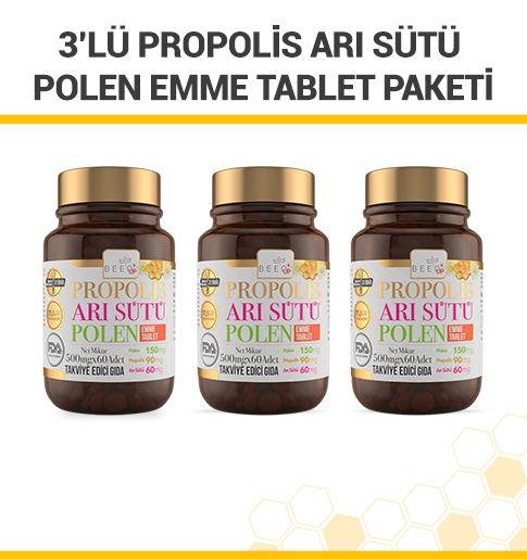 Beeo Up Propolis Arı Sütü Polen Emme Tablet (Çocuk) Paketi 3'lü