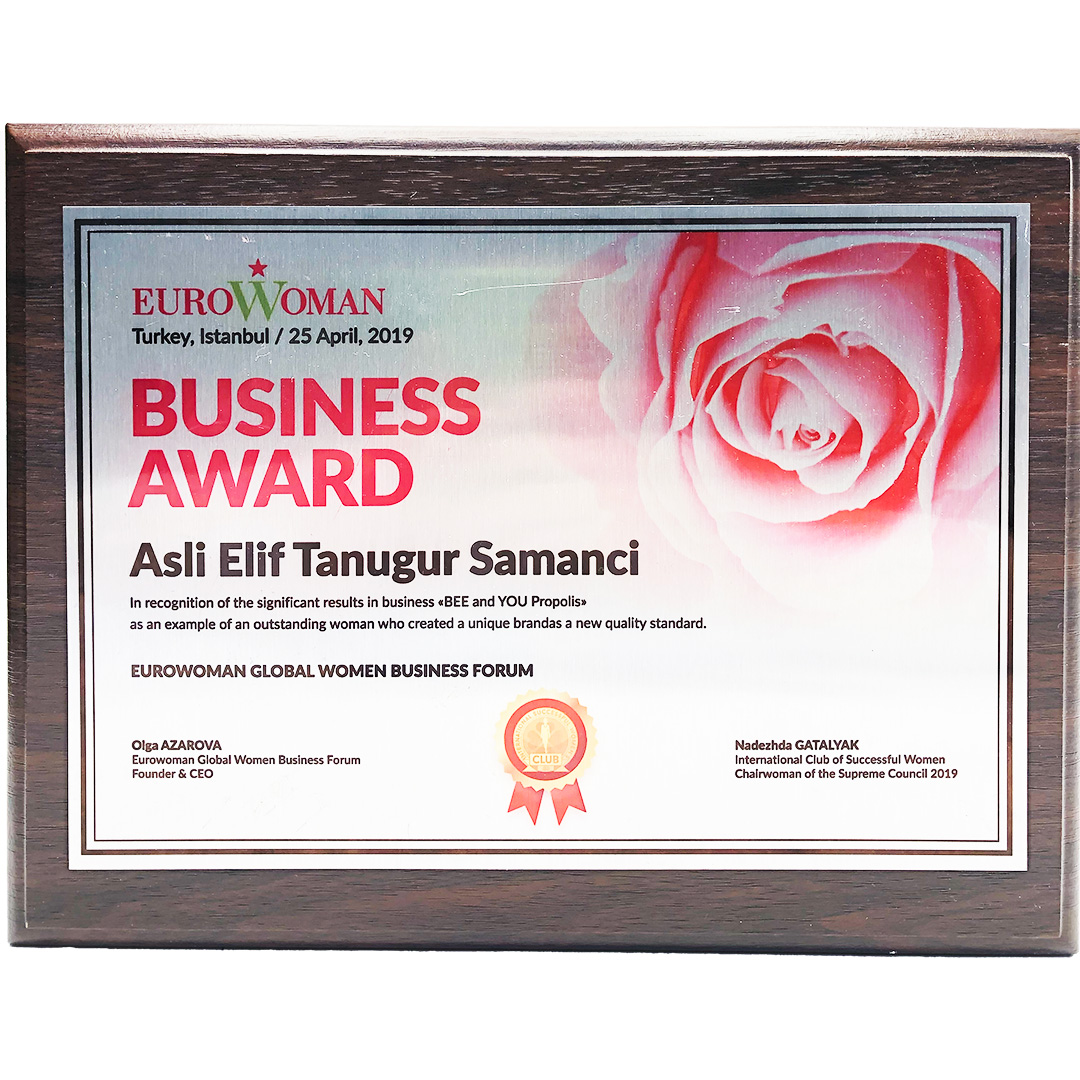 2019 - EuroWoman Business Awards - Business Award - Dr. Asli Samanci